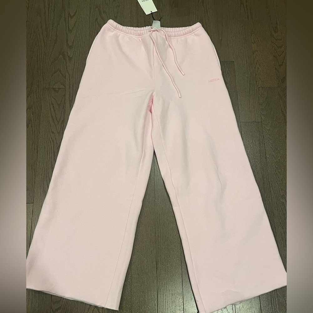 Aritzia Pink Wide-Leg Pants